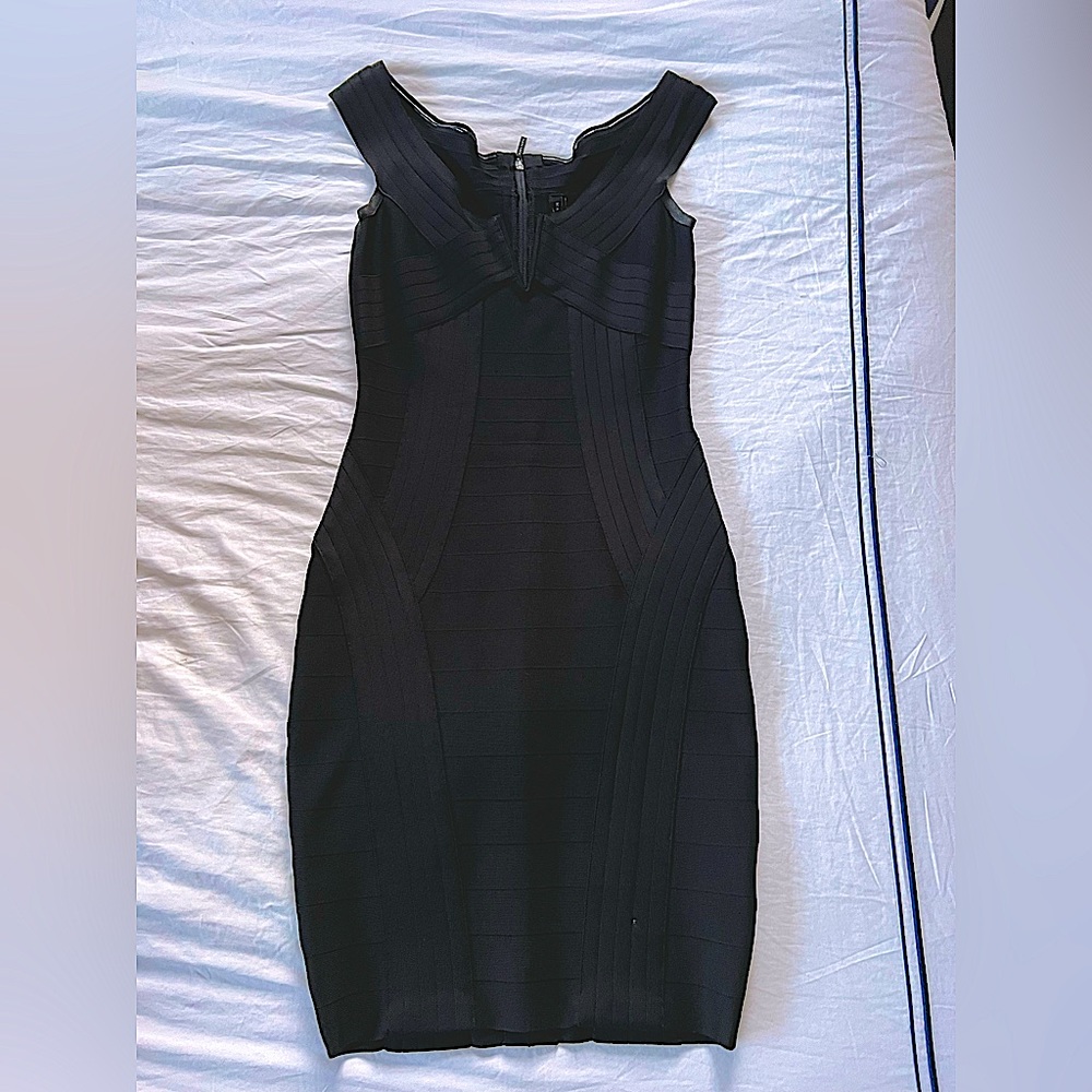 Sexy bandage v neck mini dress